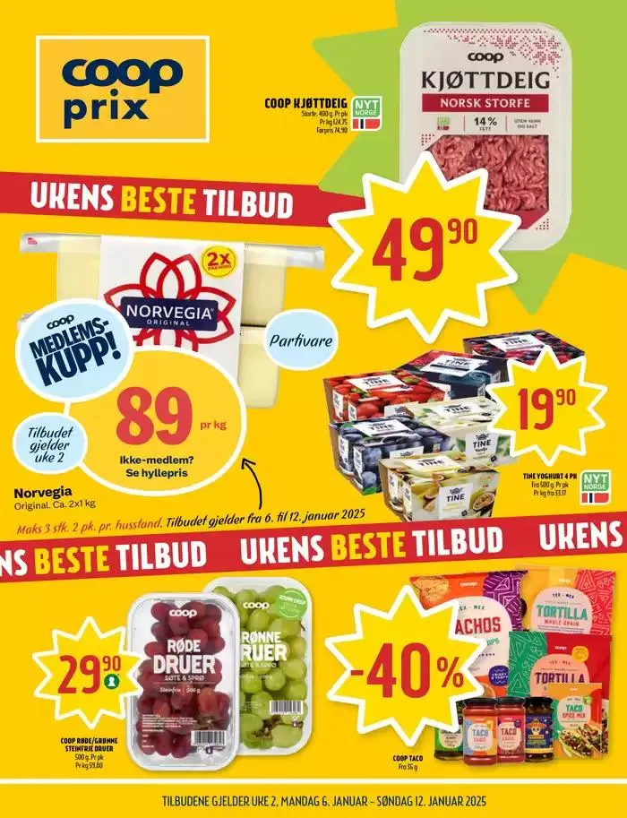 Aktuelle tilbud og kampanjer fra 6. januar til 19. januar 2025 - kundeavisside 1