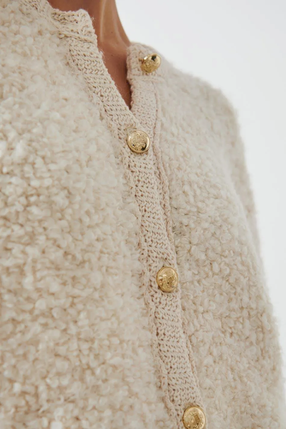 Knitted bouclé cardigan