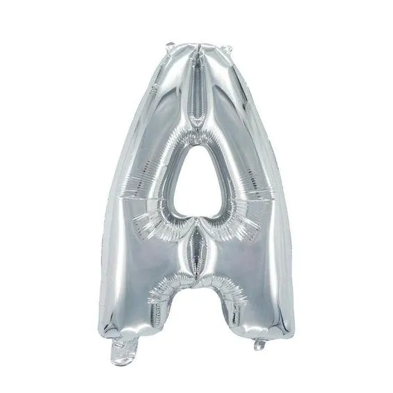 Bokstavballong A sølv 32 cm