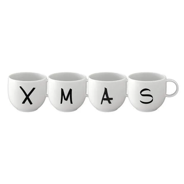 Letters Mug set XMAS 4pcs.