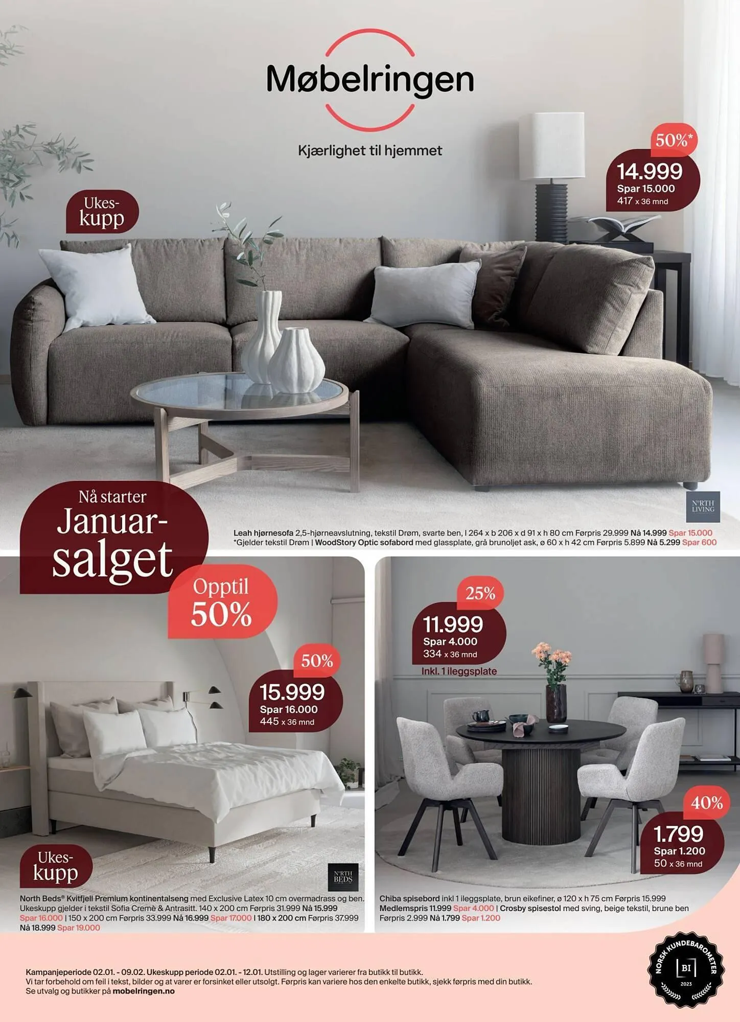 Møbelringen Kundeavis fra 1. januar til 9. februar 2025 - kundeavisside 1