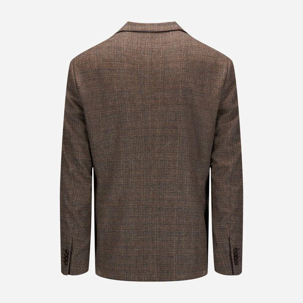 Structure Woven Blazer - Brown/Blue