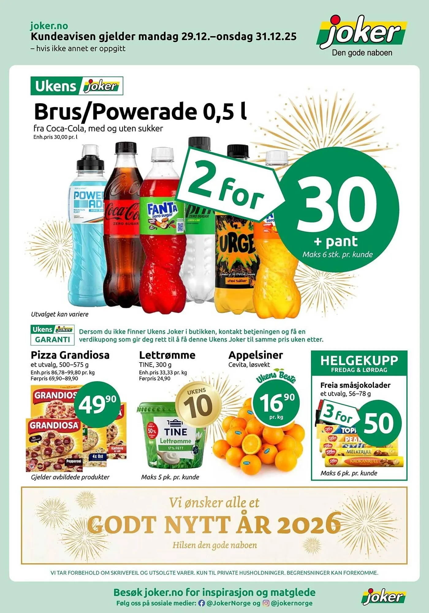 Joker kundeavis fra 29. desember til 31. desember 2025 - kundeavisside 1