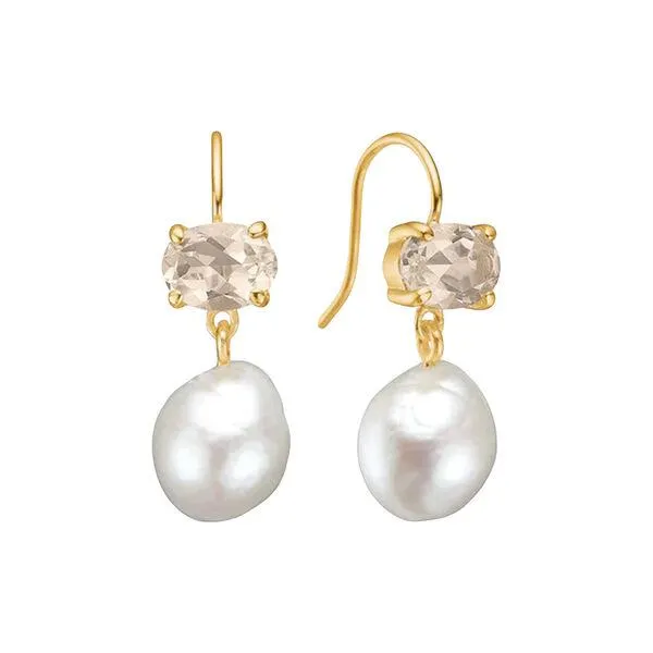 Øredobber, kvarts & perle