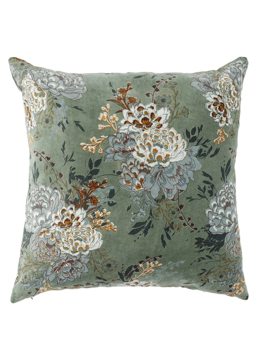 Patterned velvet cushion