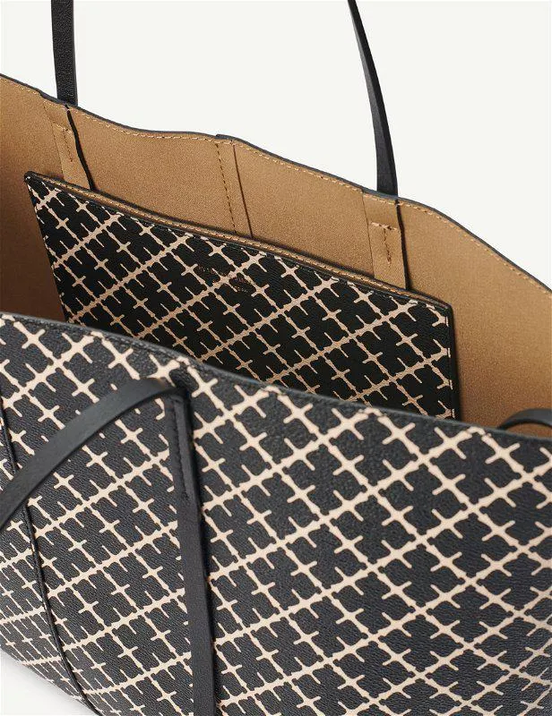 Abigail Printed Tote Bag Black