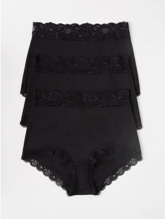 3-pakning truser med høyt liv