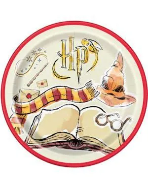 8 stk HP Papptallerkener 22 cm - Harry Potter