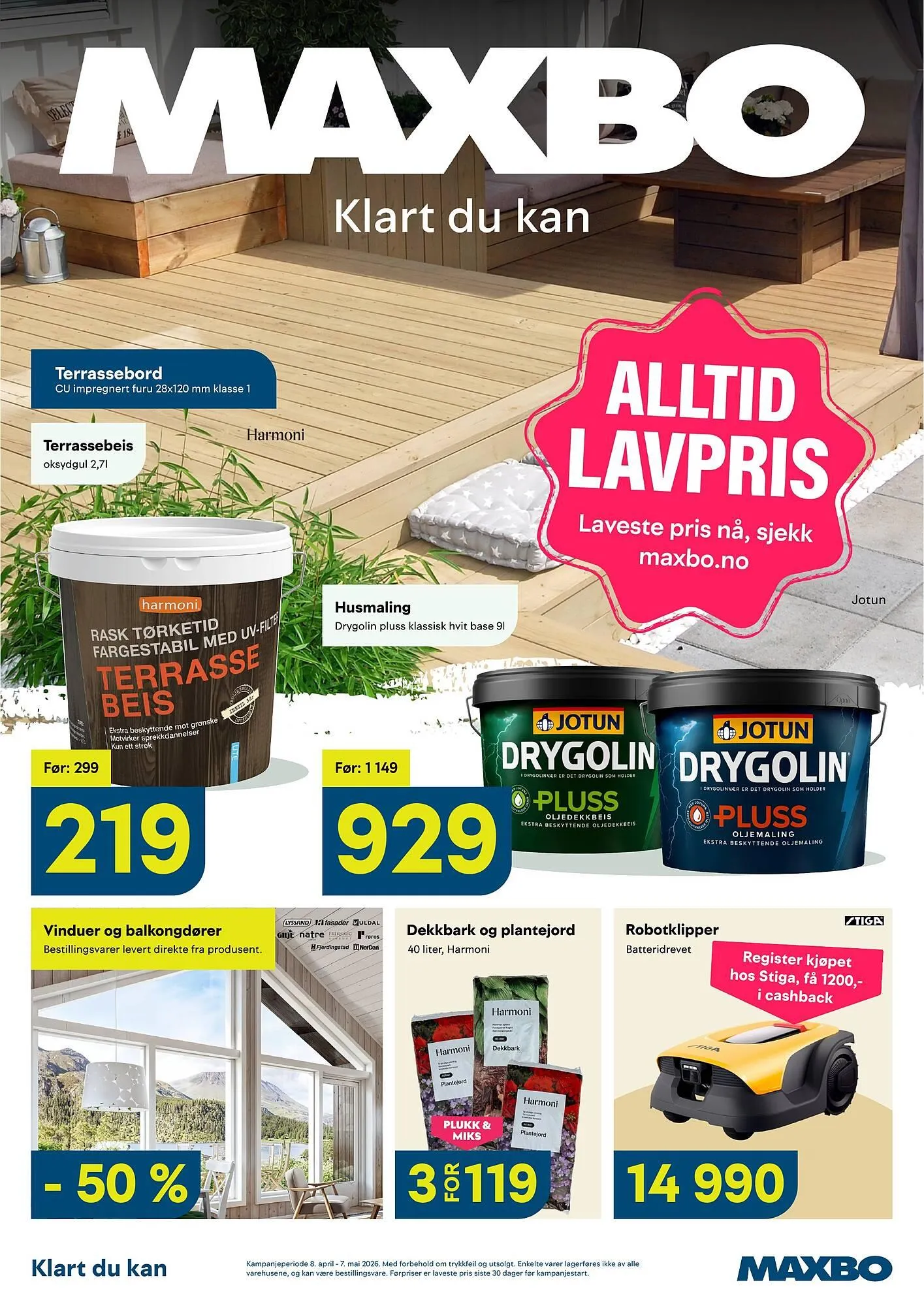 Maxbo kundeavis fra 8. april til 7. mai 2026 - kundeavisside 1