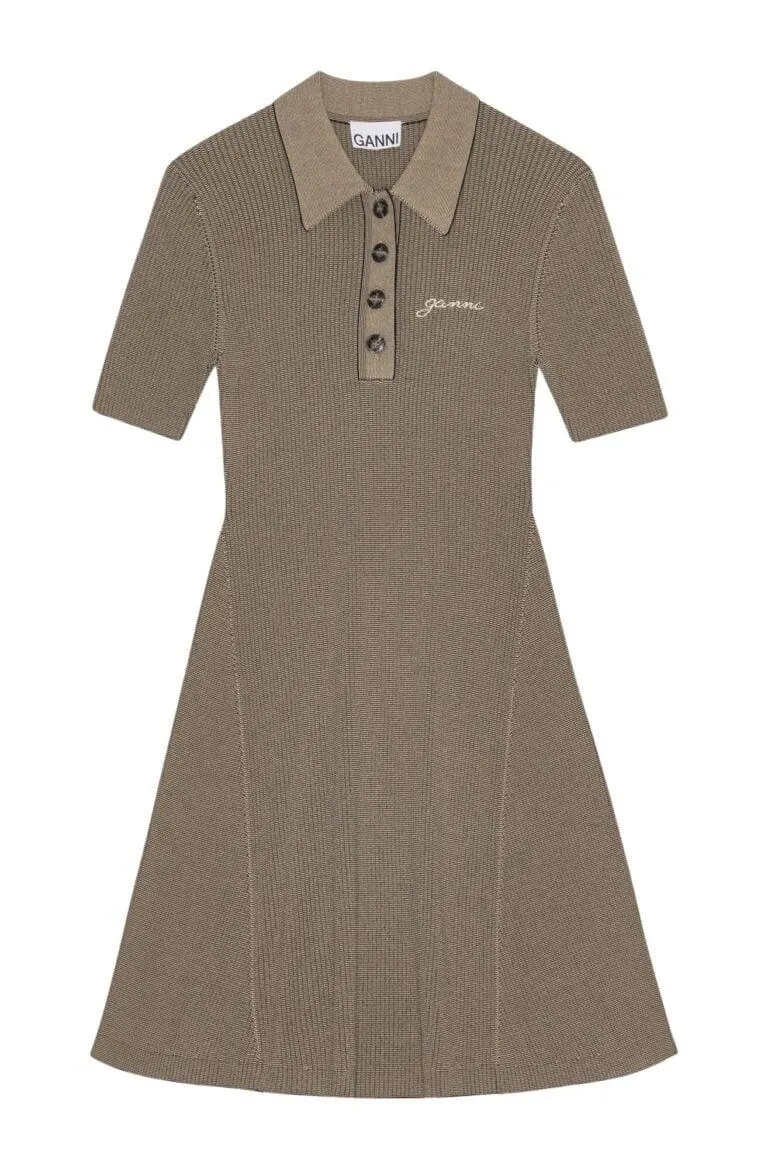 Melange Knit Mini Dress – Brun