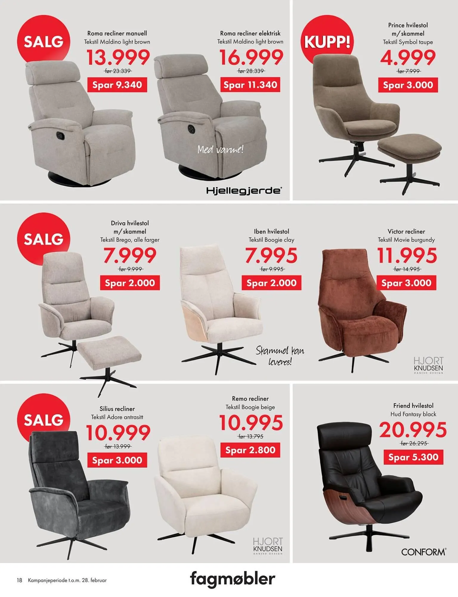 Fagmøbler kundeavis fra 1. februar til 1. mars 2026 - kundeavisside 18
