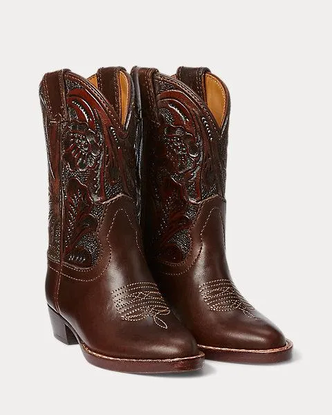 Mini Plainview Hand-Tooled Leather Boot