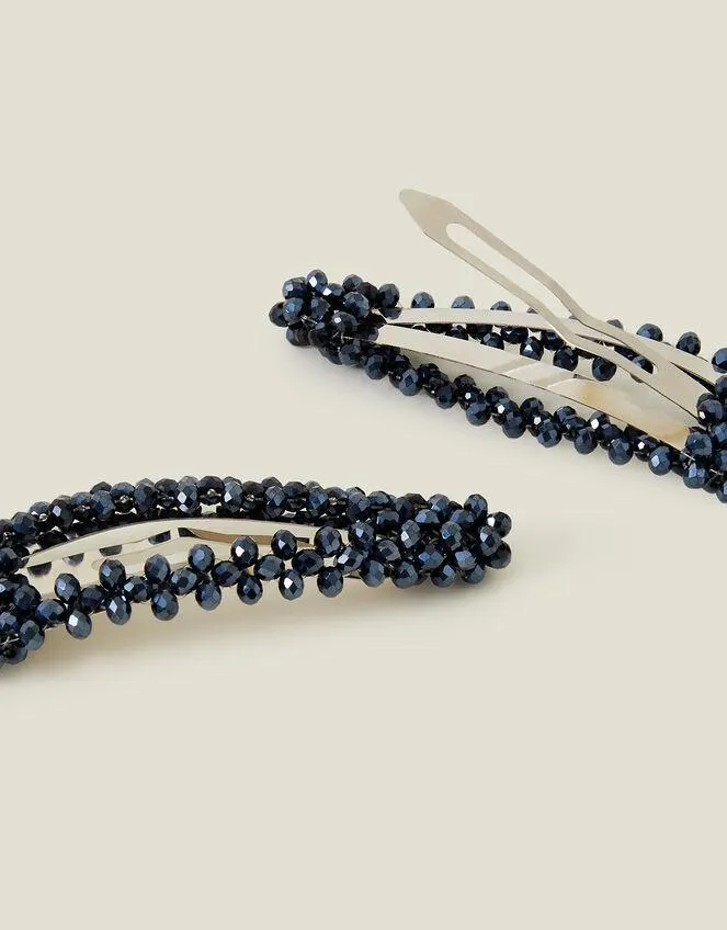 Beaded Hair Clips Set of Two