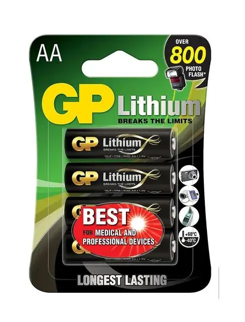 GP Lithium AA-batteri, 15LF-2U4