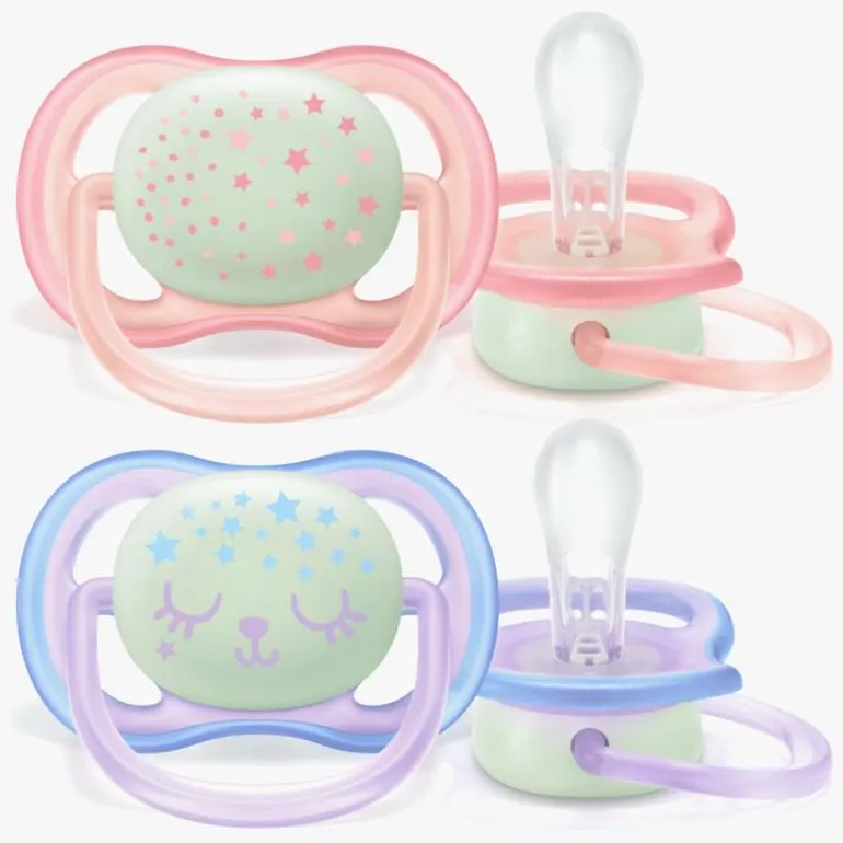 Ultra air night selvlysende smokk, pink