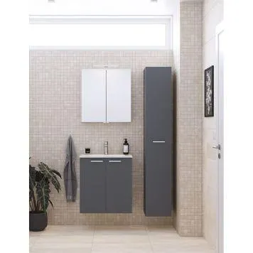 BADEROMSMØBEL CAMARGUE FRI MED SPEILSKAP GRÅ 60CM