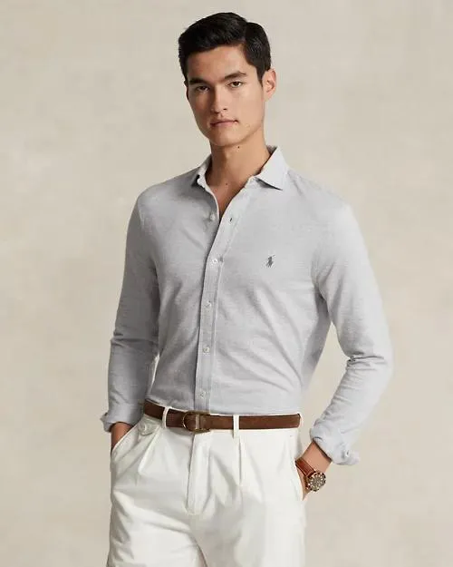 Herringbone Jacquard-Knit Shirt