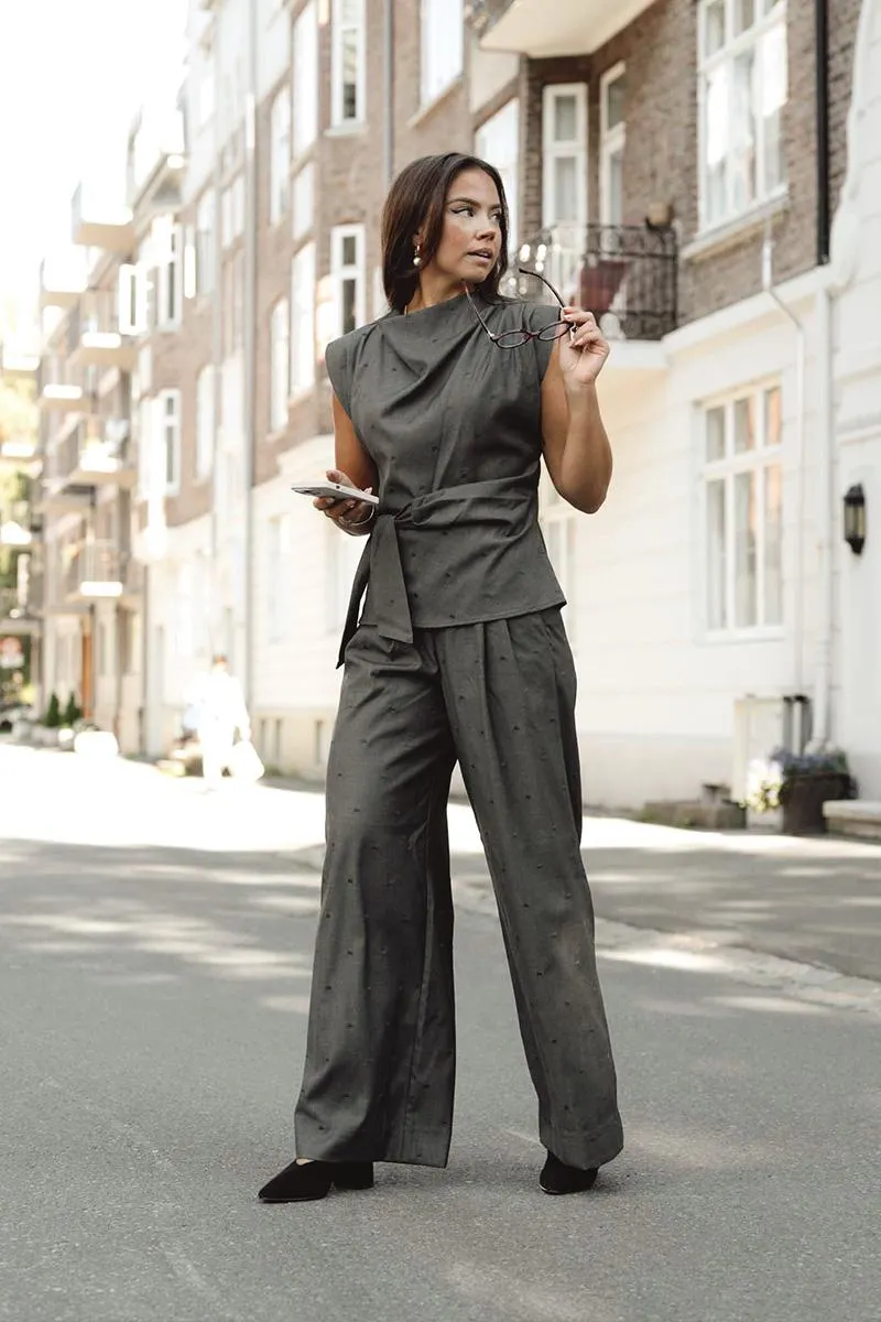 Sagacc Pleat Pant Mid Grey