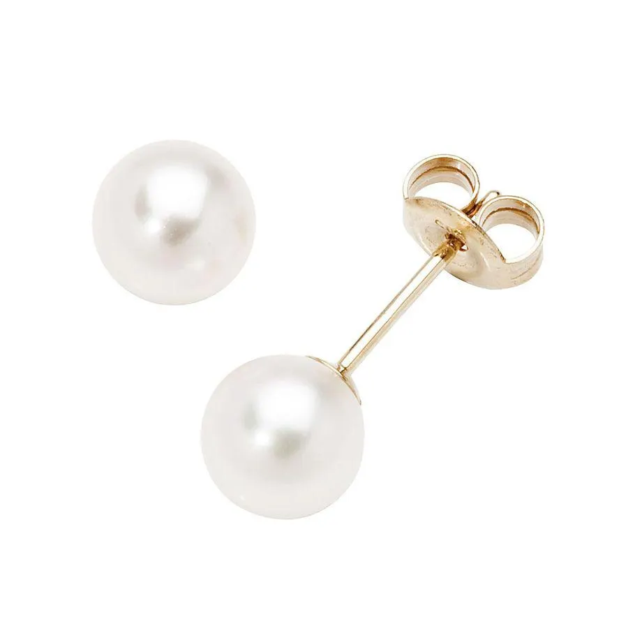 Øredobber Ferskvannsperle 585 Gult Gull