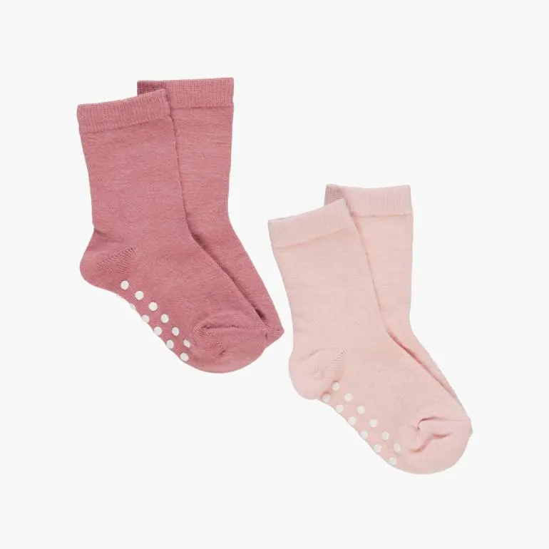 Harestua 2pk antiskli ullsokker, blush