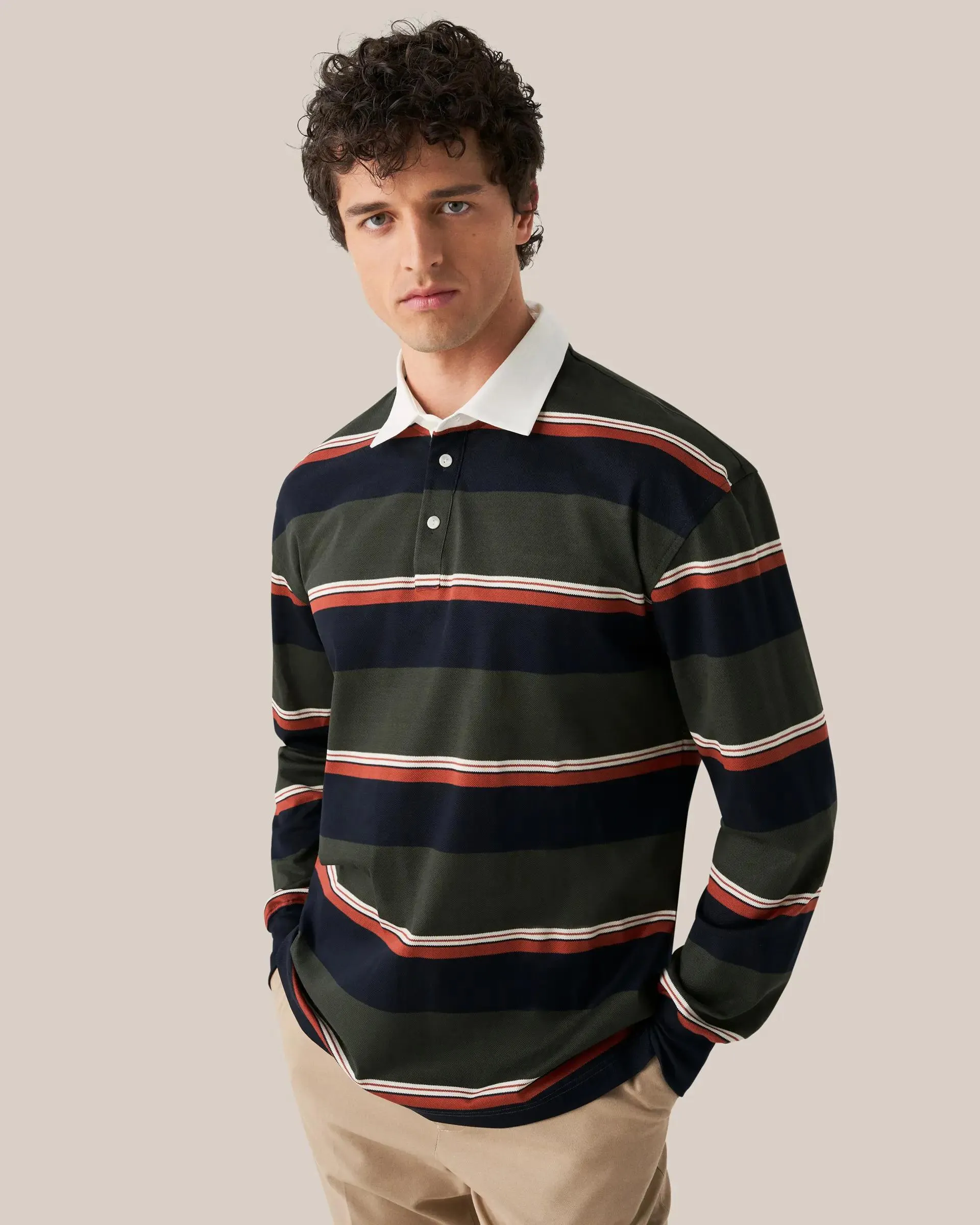 Multi-Striped Filo di Scozia Rugby Shirt