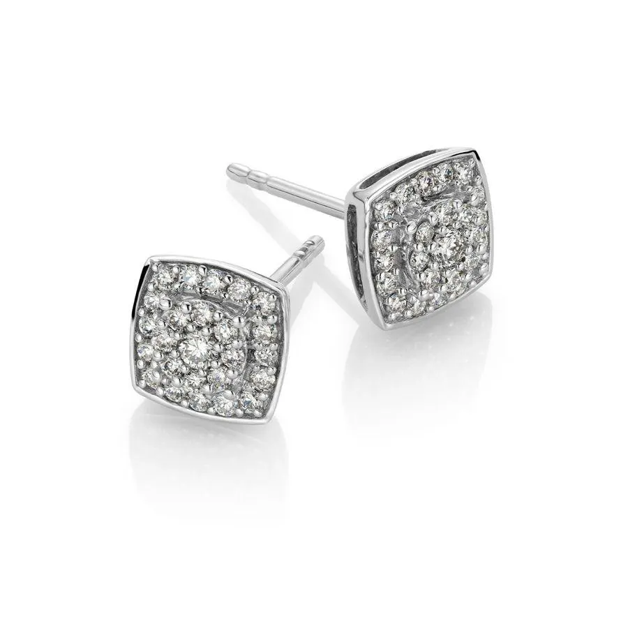 Diamantøredobber 375 Hvitt Gull 0,27 ct