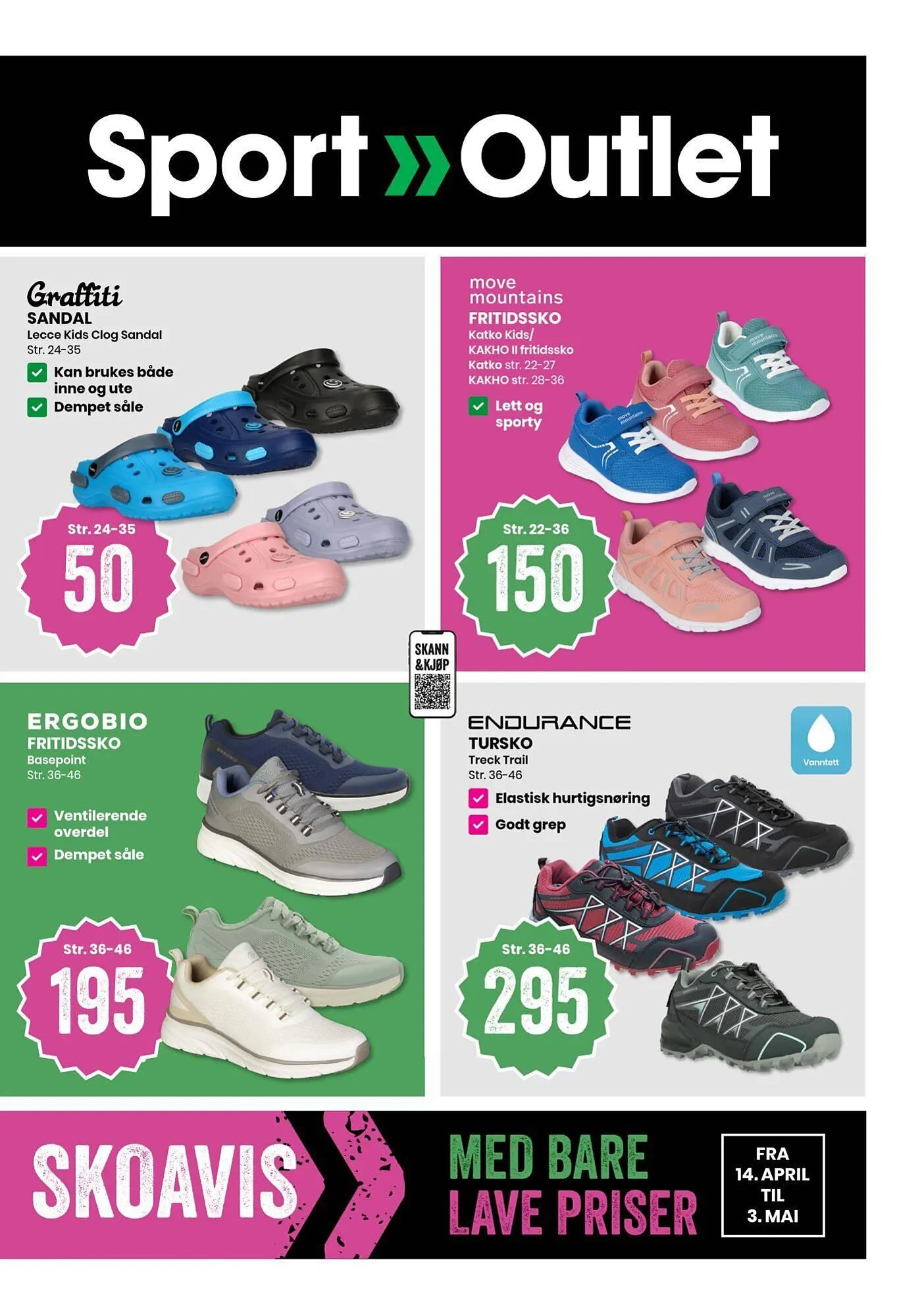 Sport Outlet kundeavis fra 14. april til 4. mai 2026 - kundeavisside 1