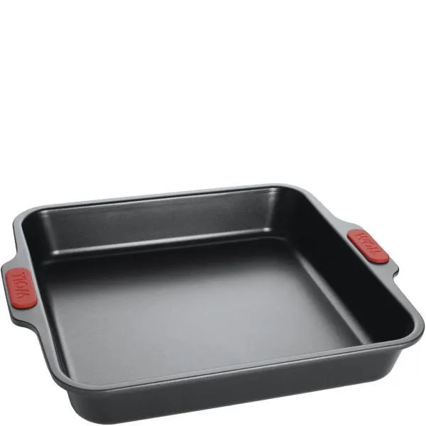 Bake It langpanne 28 x 28 cm svart/rød