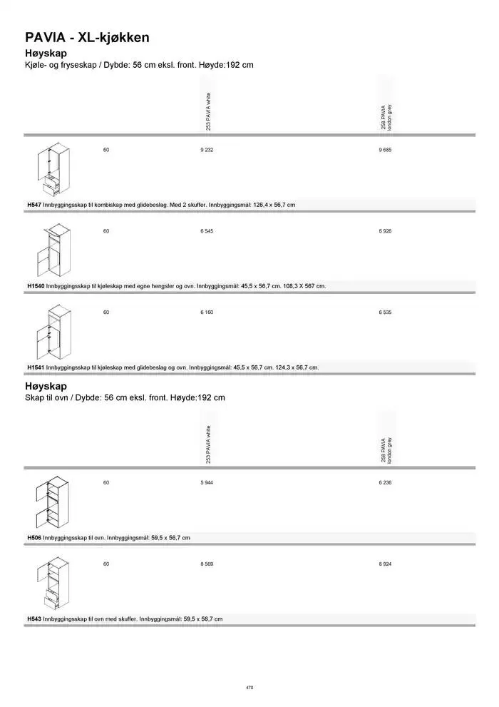 kvik kjøkken Prisliste. fra 1. januar til 31. desember 2025 - kundeavisside 470
