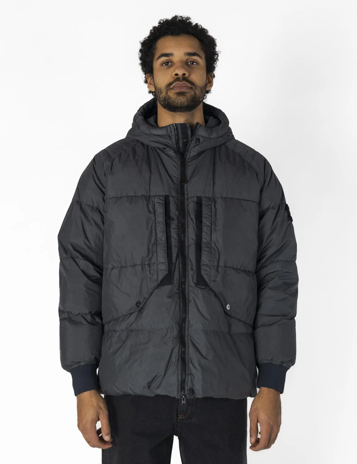Real Down Jacket Lead Grey