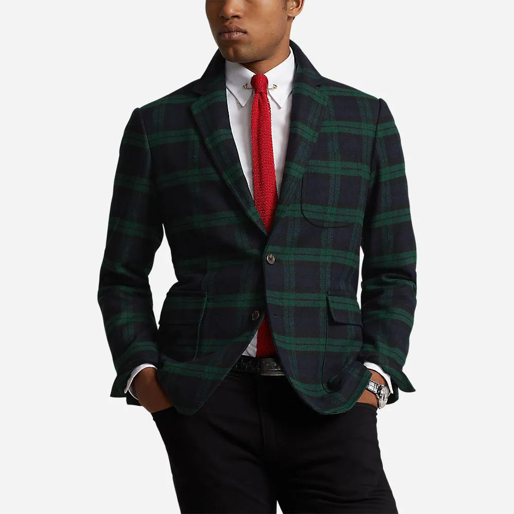 Blackwatch Single Breasted Sportcoat - Navy/Black/Green