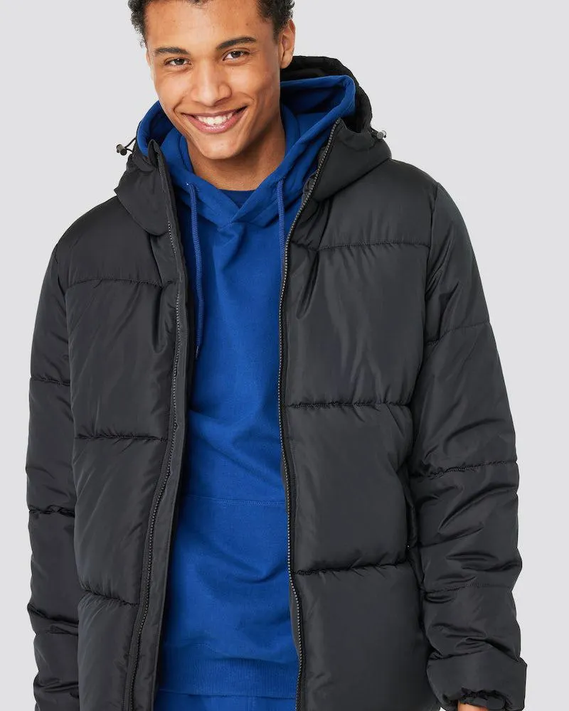 Pufferjakke med hette