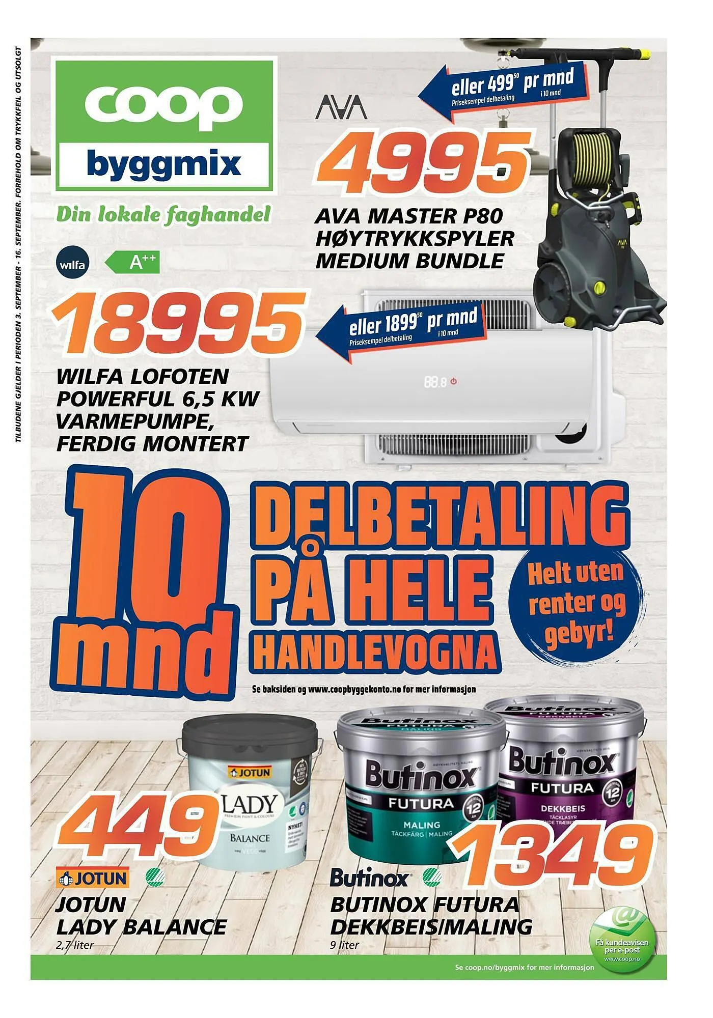 Coop Byggmix Kundeavis fra 2. september til 16. september 2023 - kundeavisside 1