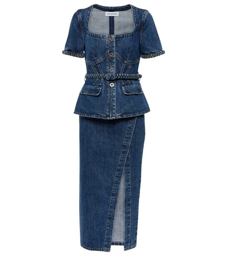 Denim Midi Dress – Blå