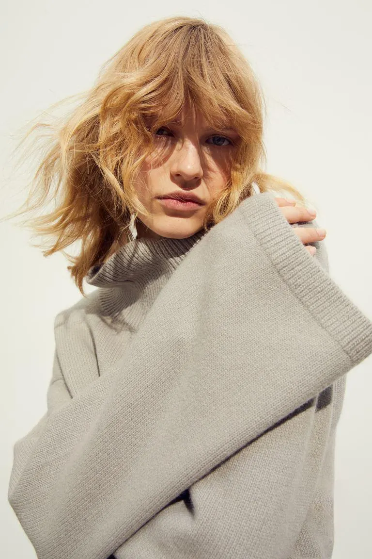 Oversized genser i kasjmirmiks