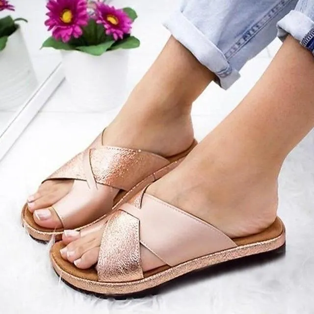 Mujer Sandalias Sandalias ortopédicas Sandalias para juanetes Tallas Grandes Zapatillas al aire libre Exterior Diario Playa Verano Plataforma Puntera abierta Elegante Clásico Casual Cuero PU