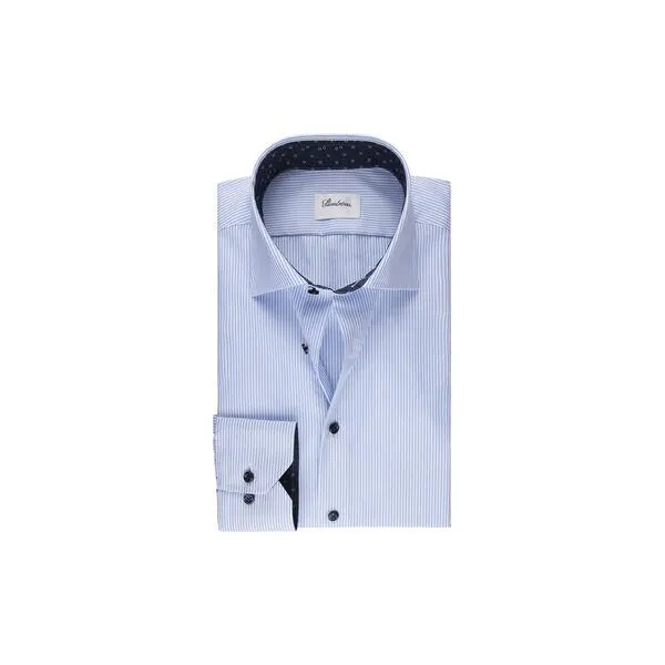 Fitted/75 RM cuffcontrast, light blue stripe