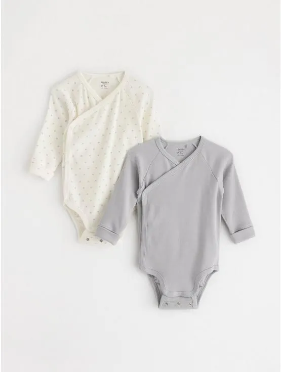 2-pakning ribbet omslagsbodys