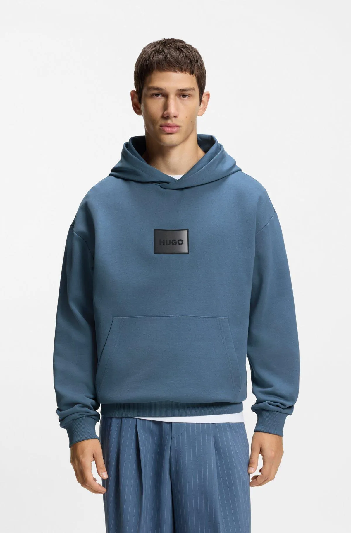 Cotton-terry hoodie with gradient logo