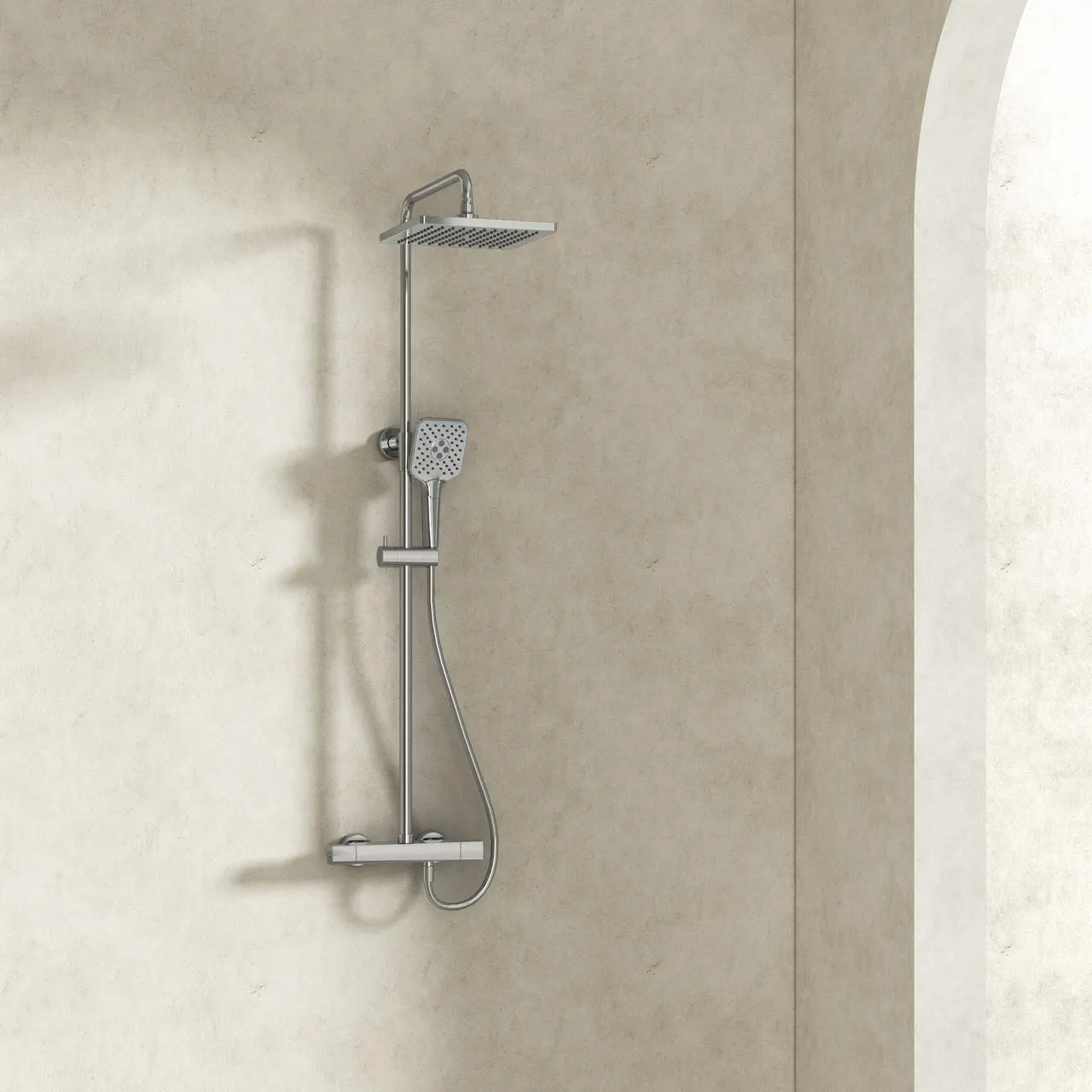 Celeste stone dusjsett m/dusjtermostat krom