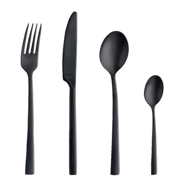 Manille bestikksett 16 deler matt svart
