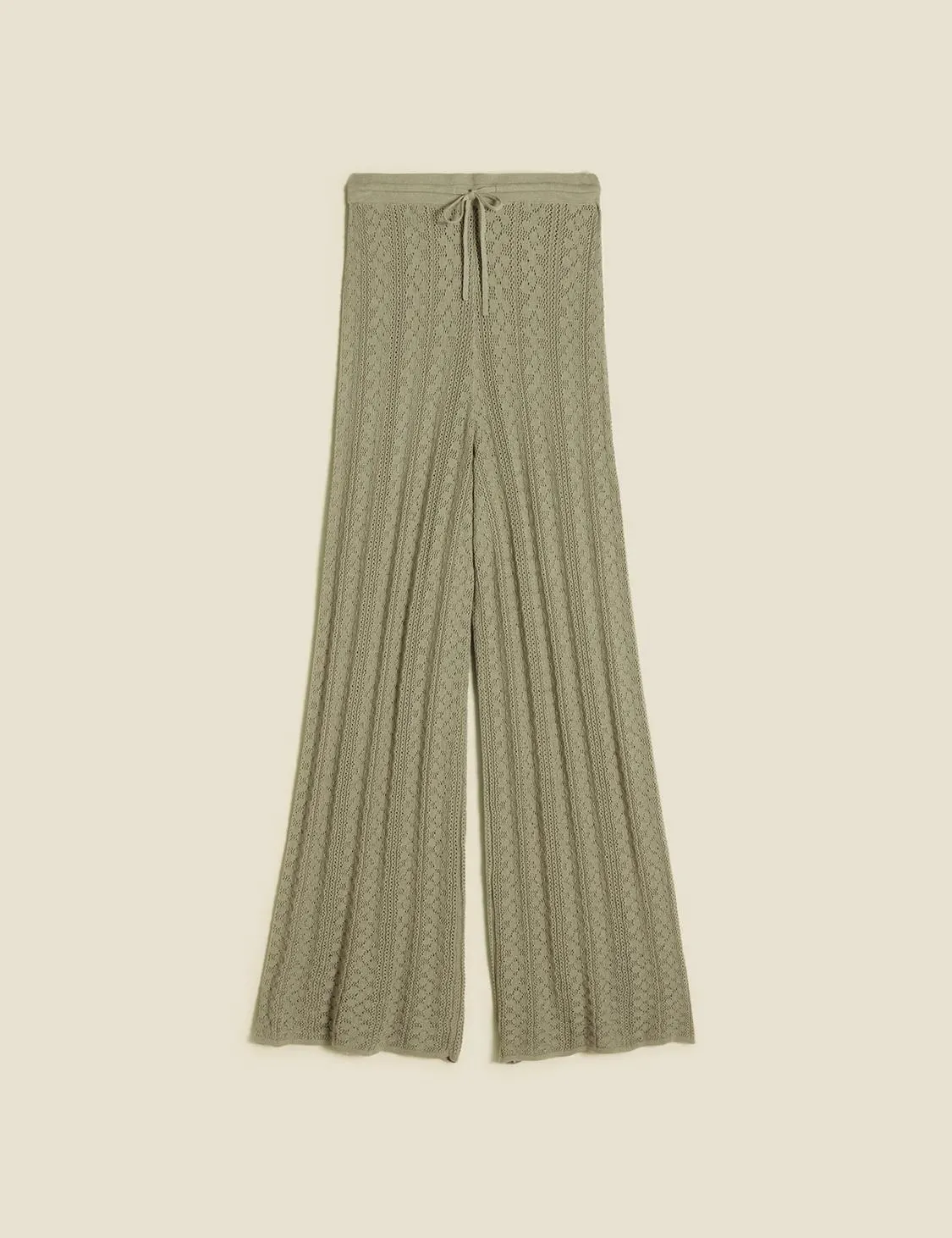 Thiril Crochet Knit Trousers Teal