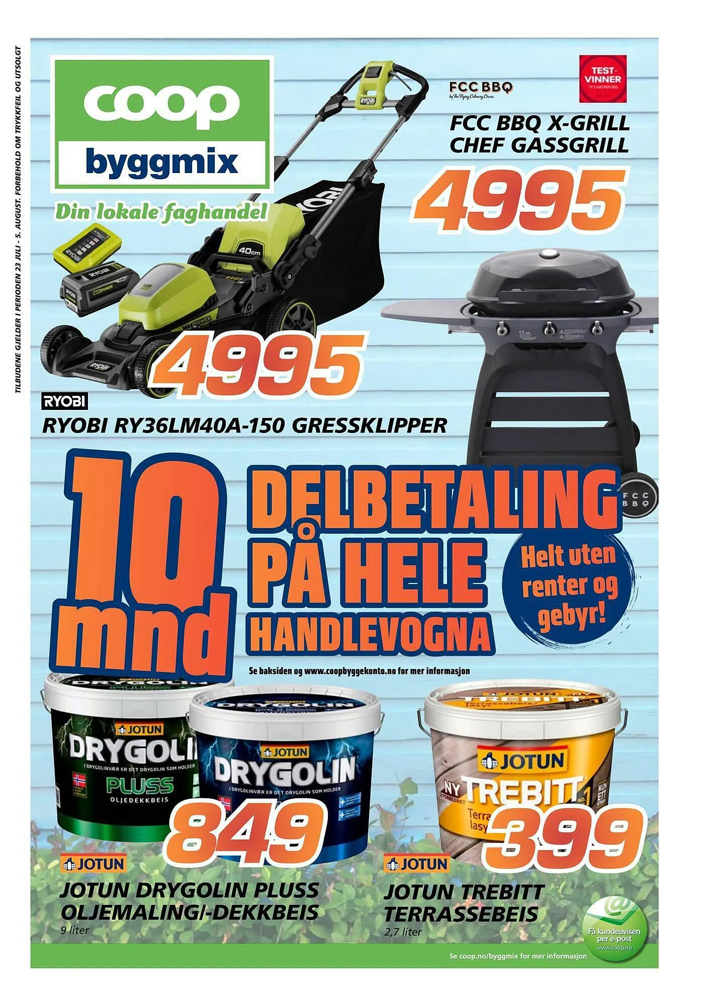 Coop Byggmix Kundeavis fra 22. juli til 5. august 2023 - kundeavisside 1