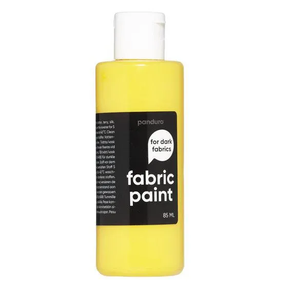 Fabric Paint 85 ml – gul dekkende tekstilfarge for mørke tekstiler