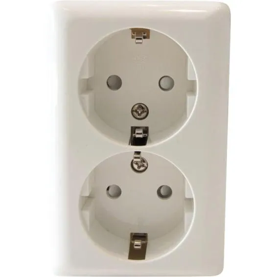 Namron Stikkontakt dobbel påvegg jord og barnevern PH