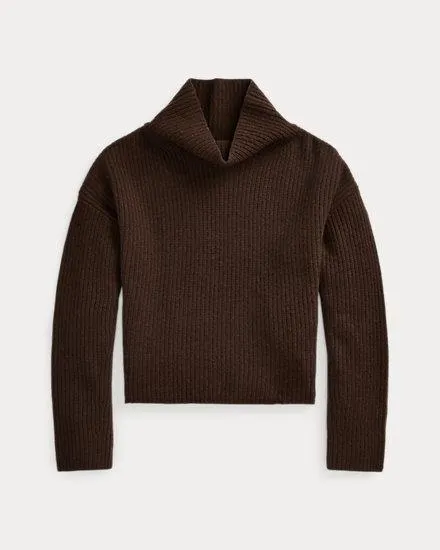 Rib-Knit Wool-Cashmere Mockneck Jumper