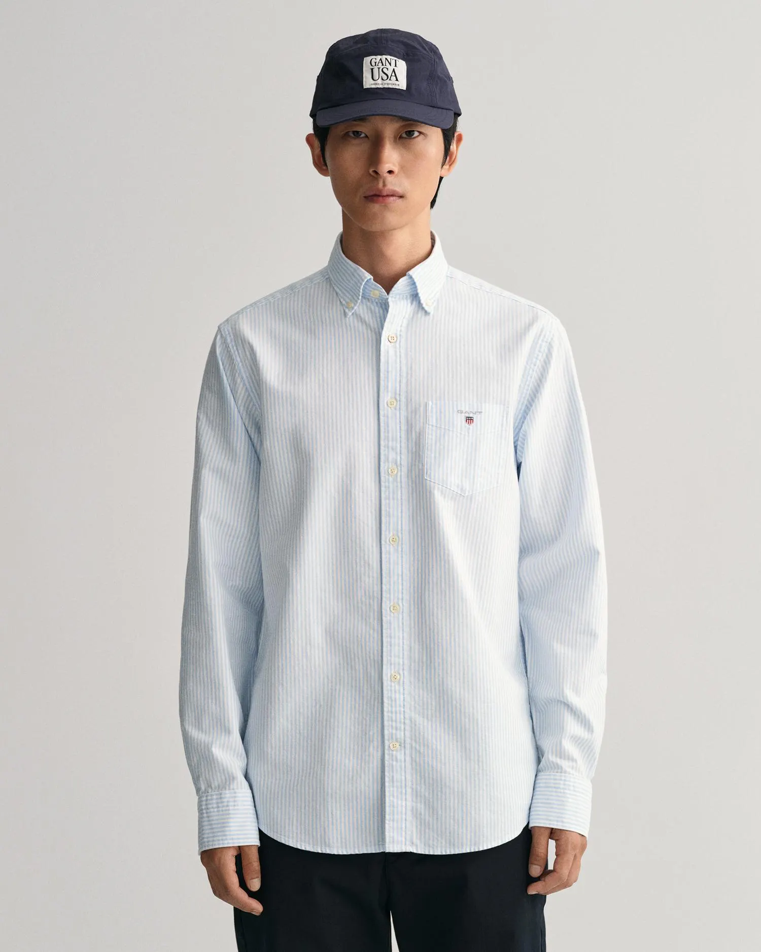 Oxford-skjorte med Bankerstriper i Regular-Fit