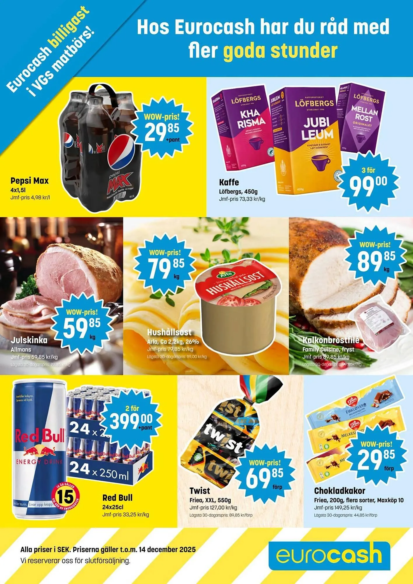 Eurocash kundeavis fra 8. desember til 15. desember 2025 - kundeavisside 1