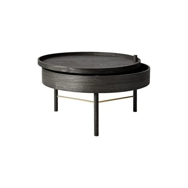 Turning Table bord, sort ask/messing