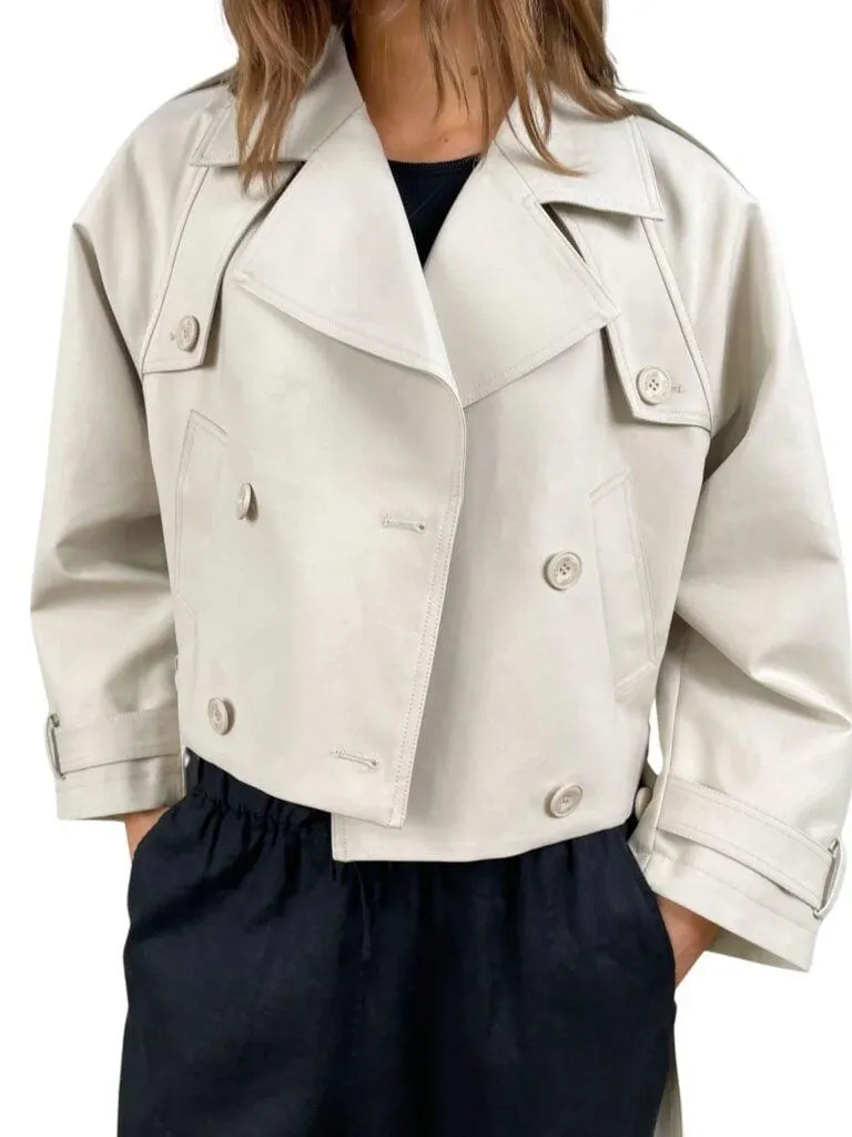Bobby Canvas Trench Jacket – Krem
